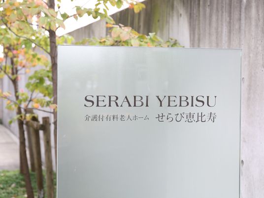 美しい緑が映える看板