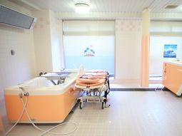 明るい協調の浴室