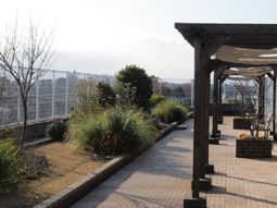 明るい屋外テラス