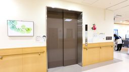 明るい廊下のエレベーター