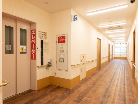 明るく清潔な廊下