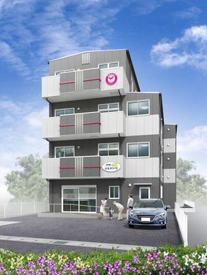 施設の外観と入口