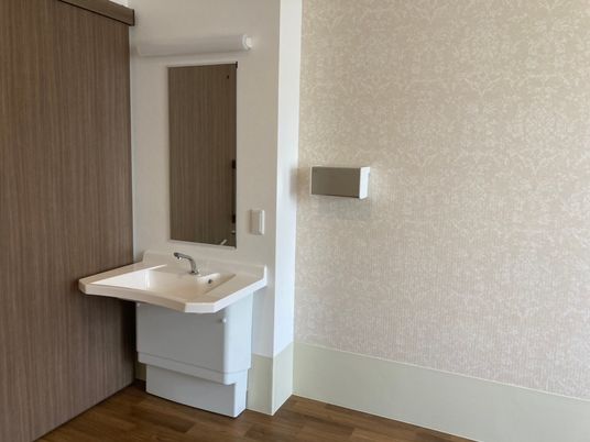 清潔な洗面台の角部屋