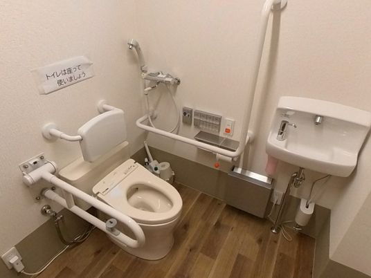 手すり付きのトイレ