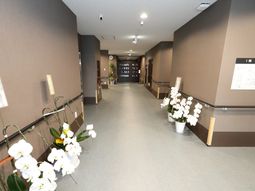 廊下に飾られた花