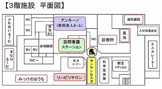 3階施設の平面図