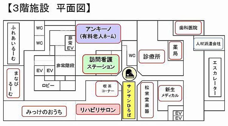 3階施設の平面図
