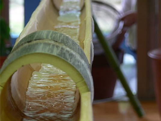 涼しげな流しそうめん