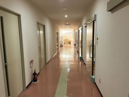 手すり完備の廊下
