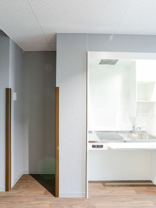 モダンな洗面所の一角