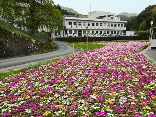 花壇のある外観  