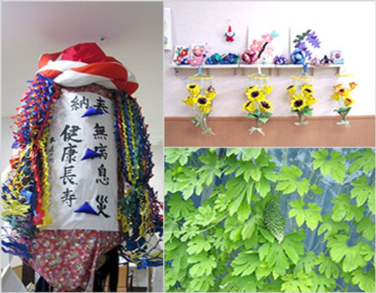 色とりどりの折り紙作品