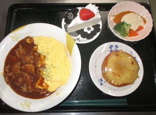 美味しそうな食事の様子
