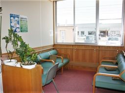 待合室の植物と椅子
