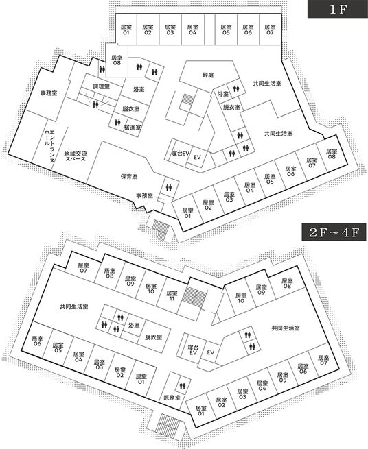 明るい共用居室
