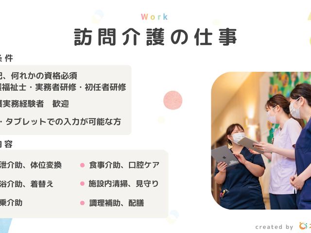 介護職の様子 スタッフイメージ 介護現場で働く職員たちの様子です。協力しながら介助に取り組んでいます。