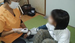 体調確認の様子