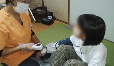 体調確認の様子
