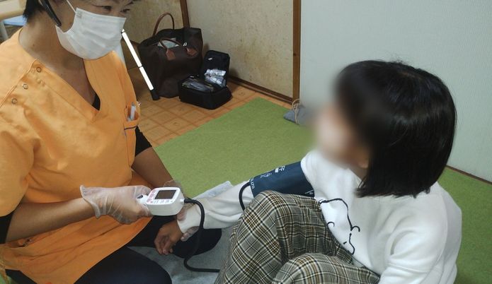 体調確認の様子