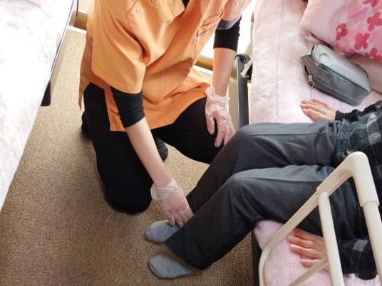 利用者と話す居室