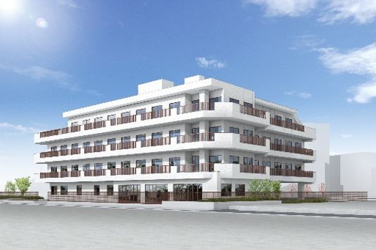白い建物の外観