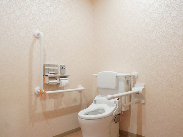 清潔なトイレ トイレ 手すり付きで安全に配慮された清潔な空間です。安心して利用できるよう工夫されています。