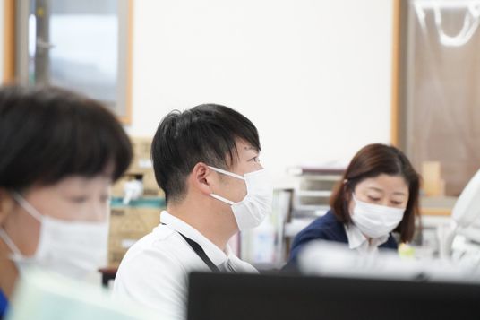 作業中のスタッフエリア  