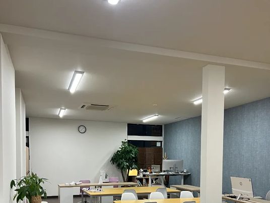 明るい共有スペース  