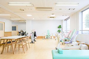 自然光が入る機能訓練室