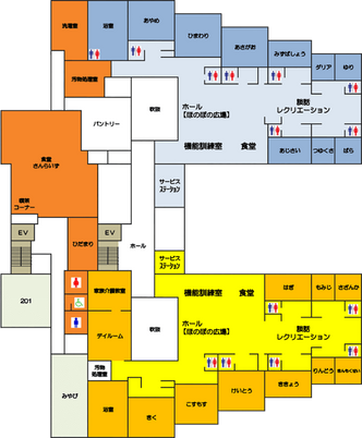 広い施設の見取り図