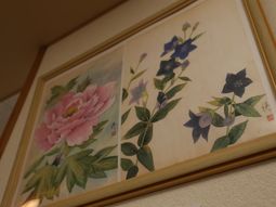 和風の花の絵画
