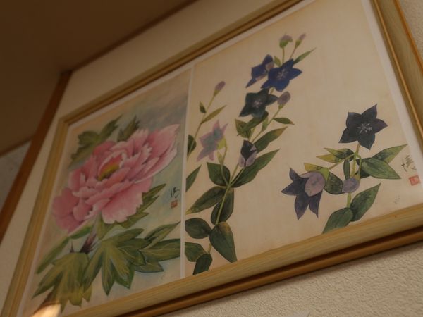 和風の花の絵画