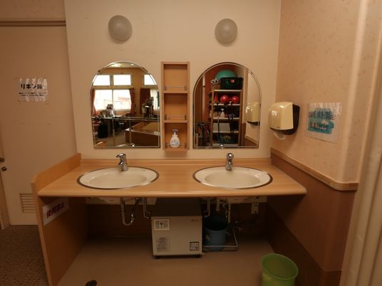 洗面台と鏡の設備
