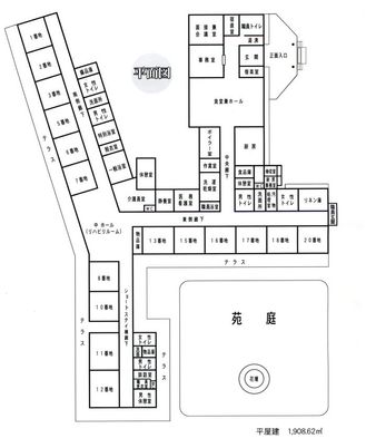広々とした施設の平面図