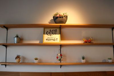 植物の並ぶお洒落な棚