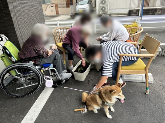 リラックスした屋外スペース