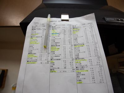 リストとペンのクローズアップ
