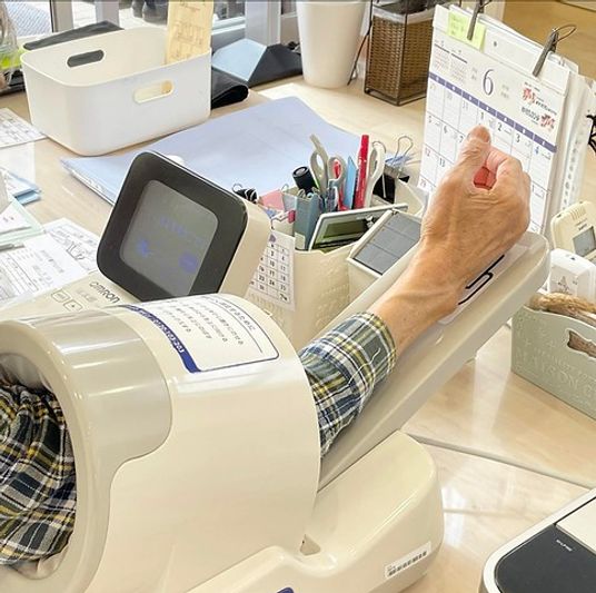 血圧測定中の様子