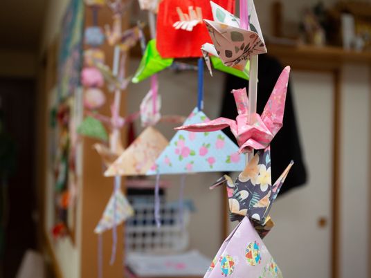 折り紙のモビール装飾