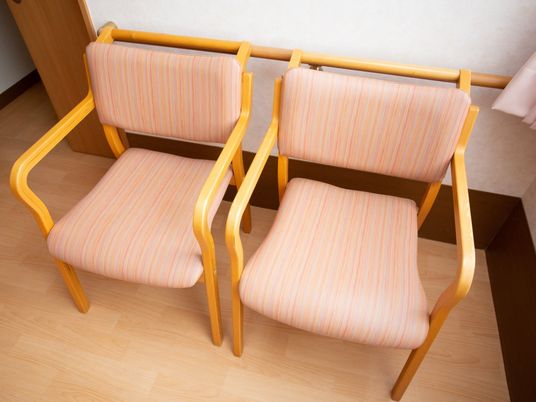 柔らかい色合いの椅子二脚