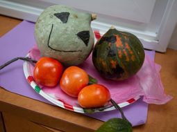 カボチャとトマトの静物画