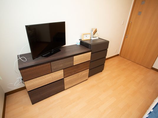 居室内のテレビと収納