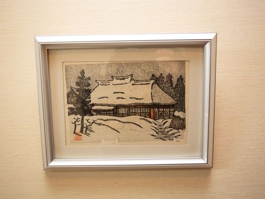 壁掛けの冬景色版画