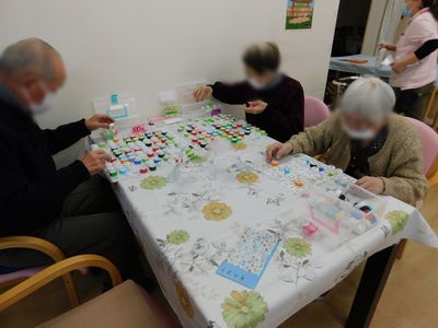 趣味活動のテーブル