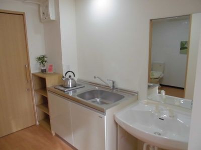 シンプルな洗面台の居室