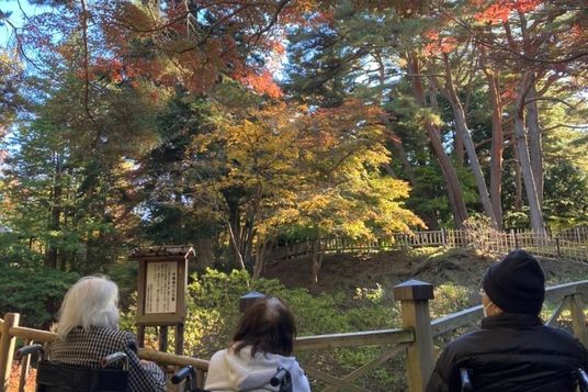 紅葉が広がる庭
