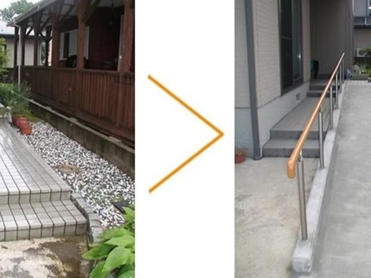 外通路の手すり  