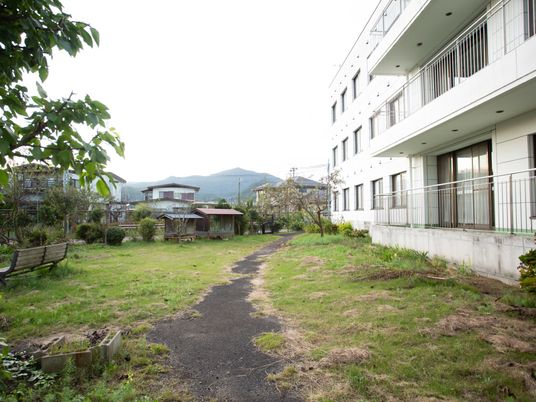 緑豊かな施設外観