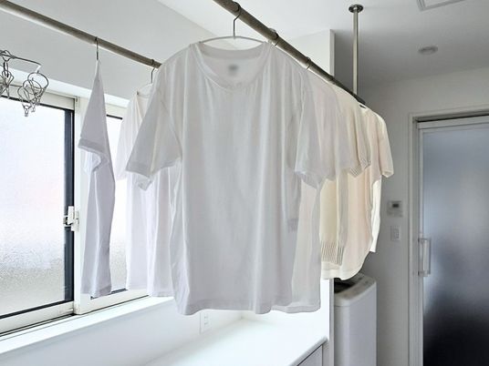 洗濯物のある脱衣室  