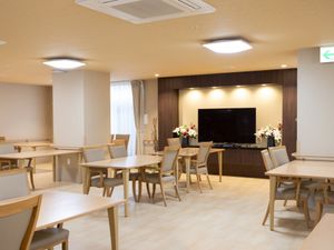 明るく清潔な食堂